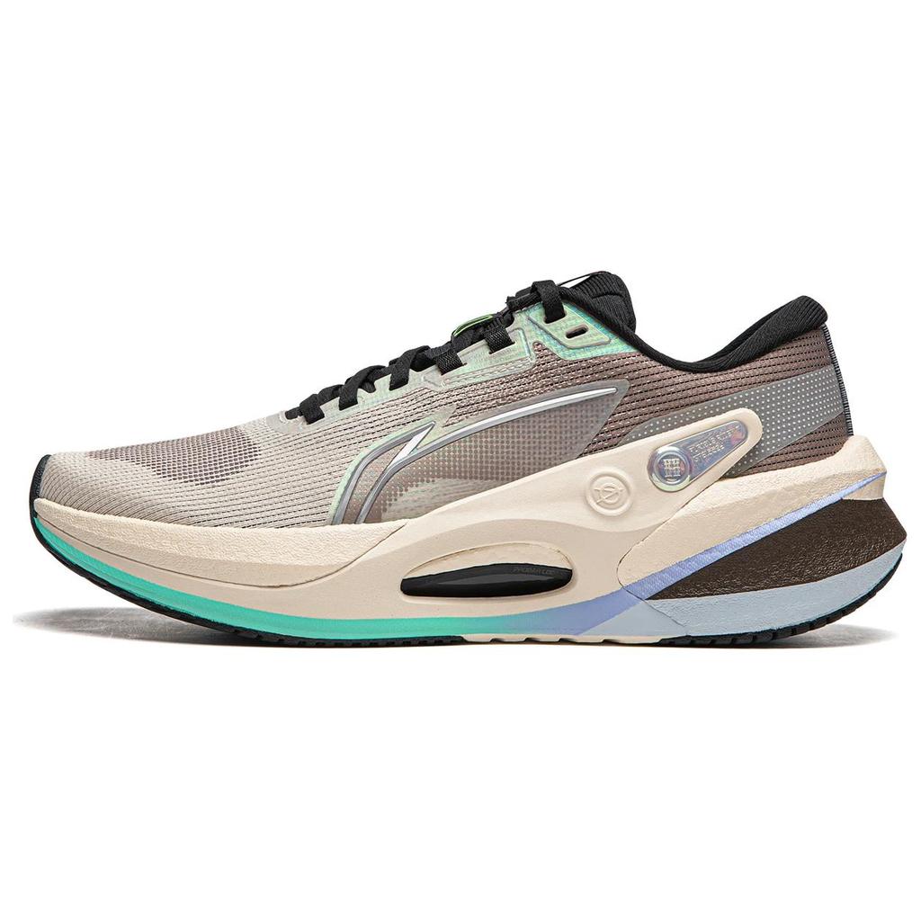 New LINING Furious Rider 7.0 V2 Running Shoes Men's Low Top Rock White Gray/Tree Gray Brown ARZU003-13