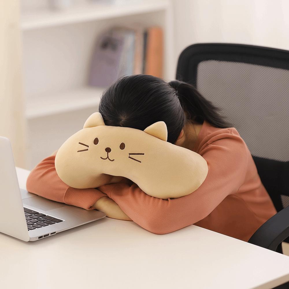 Soft Plush U-shaped Pillow Portable Neck Support Pillow Cute Travel Pillow Long Flight