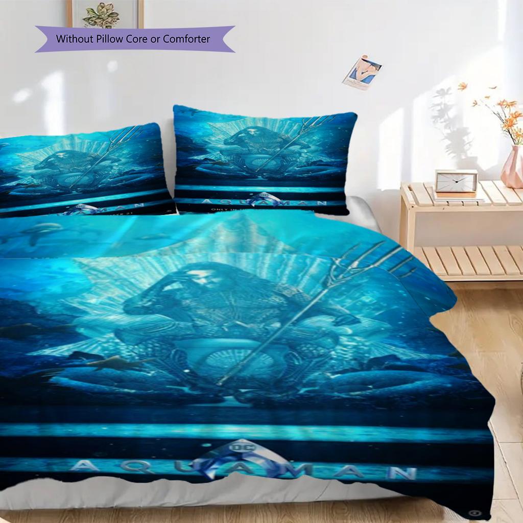 Aquaman Deep Blue Hero Bedding 1 Duvet Cover 2 Pillowcase Without Core Duvet Cover And Pillowcase Soft And Comfortable Bedding Set Bedding