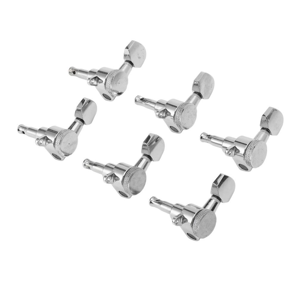 6PCS Silver Guitar Parts Metal Electric Guitar Parts Premium Tuning Pegs Electric Guitar 6L