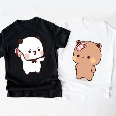 Panda Bär Bubu wirft Flip-Flop nach Dudu T-Shirt Männer Frauen Lustiges Paar T-Shirt Lässige Mode Niedliches T-Shirt Valentinstag