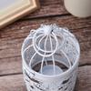 White Bird Cage Candle Holder Iron Decorative Candlestick Hollow Iron Candle Stand Home Decor