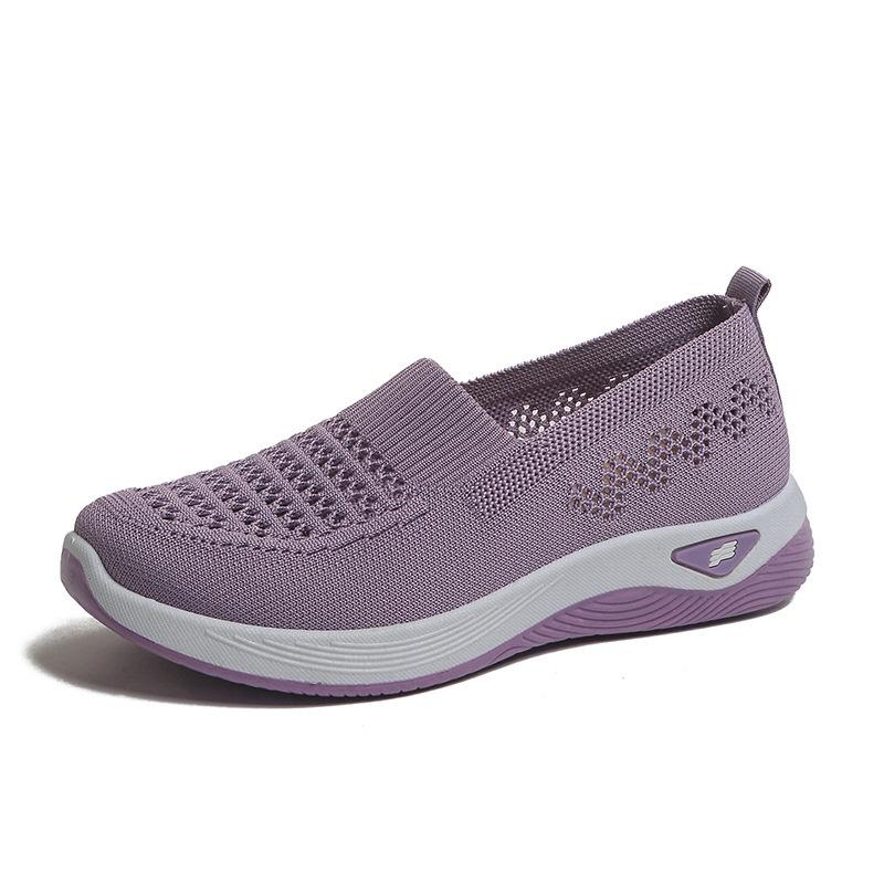 New Fly-woven Breathable Casual Shoes Cloth Shoes Flat-soled Single Shoes