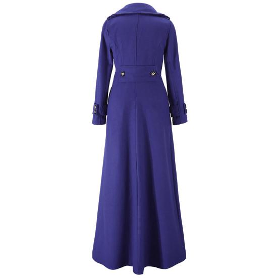 Autumn Winter Women Coat Single Breasted Solid Color Overcoat Turndown Collar Slim
