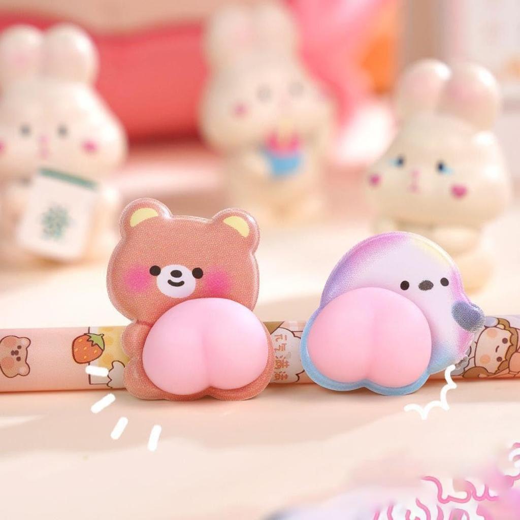 Cute 3D Squishy Butt DIY Diary Sparkly Girl Cell Phone 3D Reward Stickers of Stickers, Stickers, Decor, Decorations, (Set 2)