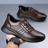 Leather Shoes Men's 2025 New First-layer Cowhide Casual Shoes Soft-soled Leather Fashion Men's Shoes Lightweight Middle-aged Dad Shoes