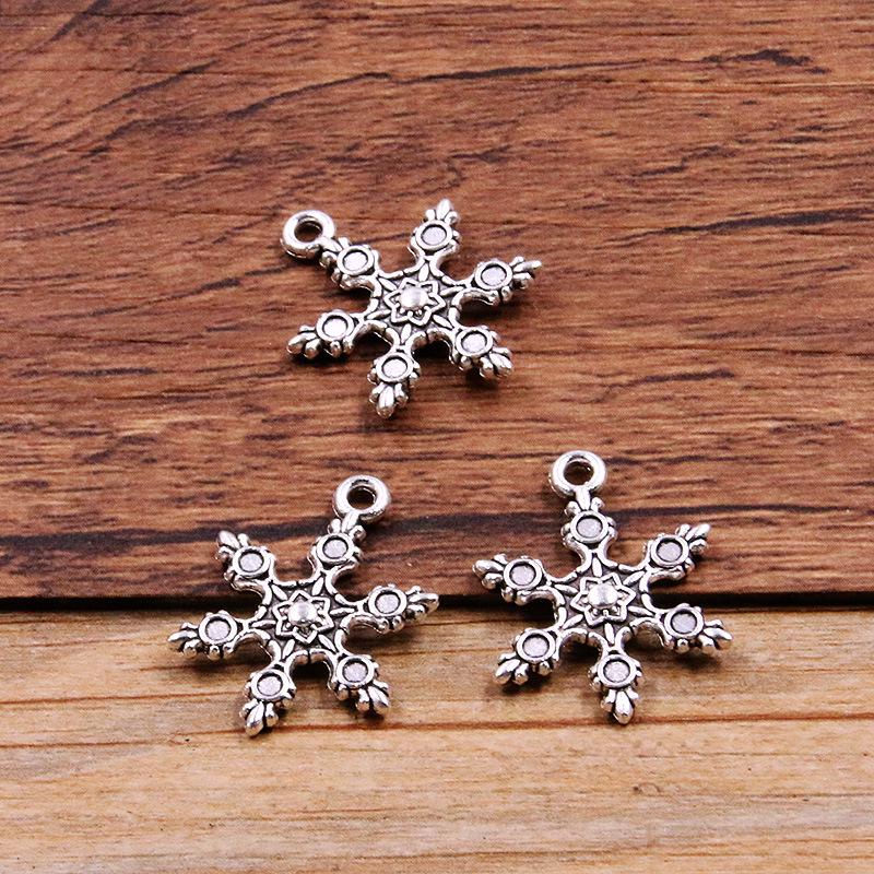 

12 DIY Рождественских подвесок-снежинок из цинкового сплава для украшений, сумок, телефонов и ожерелий