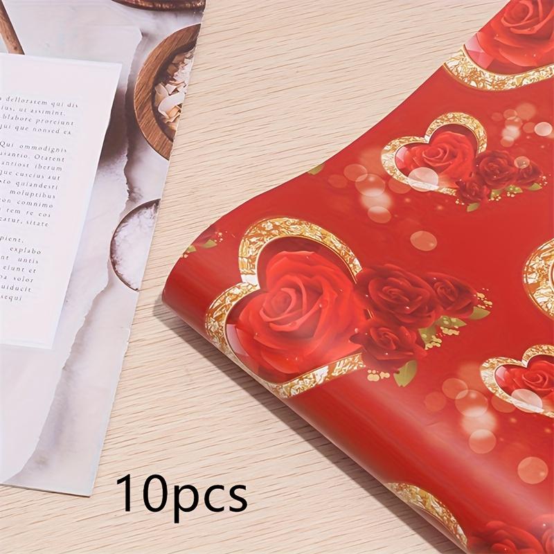 10Pcs Gift Wrapping Paper Valentine's Day Mother's Day Birthday Gift Wrapping Paper Gift Box Decoration Flower Bouquet Supplies