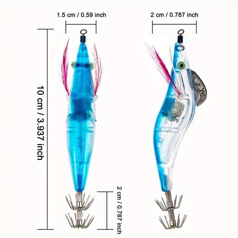 Elektronischer blinkender LED-Angelköder im Wasser 12G-10CM Nachtangeln Tintenfisch-Jigs Köder Garnelenköder Angelgerät Werkzeug Zubehör