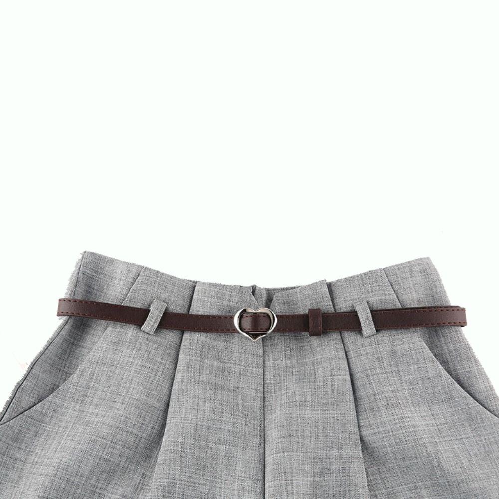 Luxury Design Non-Porous Buckle Waistband Love Heart Thin Waist Strap Chic Trouser Dress Belts