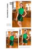 Qimei 2025 Girls' Latin Dancewear Set - Summer Children's Ballroom Training & Performance Outfit