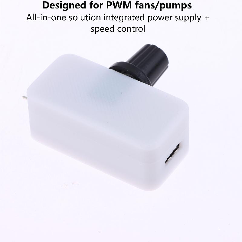 4 Pin 12V PWM Fan Controller With Type C USB Power Cable PWM Fan Speed Regulator Splitter Opposite-side Cable Entry/exit