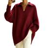 2026 Fall Winter Solid Color Long Sleeve Knit Sweater Women Loose Oversized Turtleneck Collar Pullover