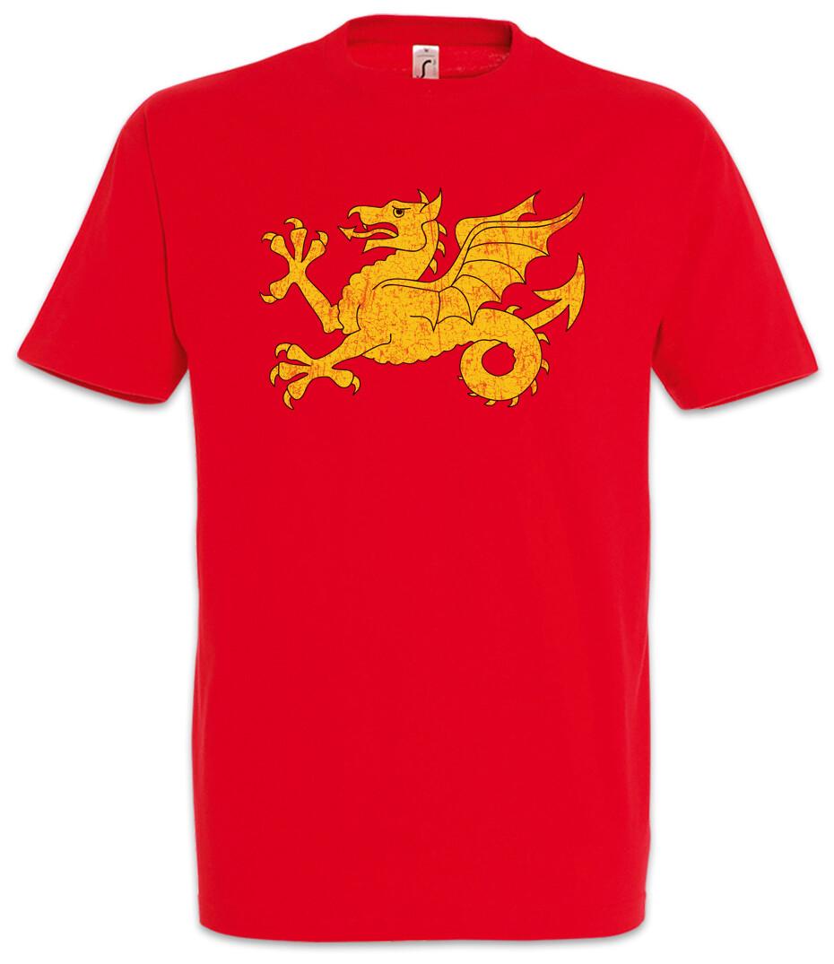 Shire Flag T-Shirt Mens Womens Tees Top UK Great Britain Coat of Arms Crest Dragon Banner England L