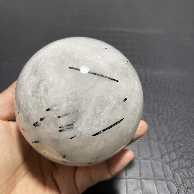 9.3cm Natural Black Tourmaline Ball Quartz Crystal Energy Gem Ball Home Office Decoration Gift Mineral Degaussing Ornaments