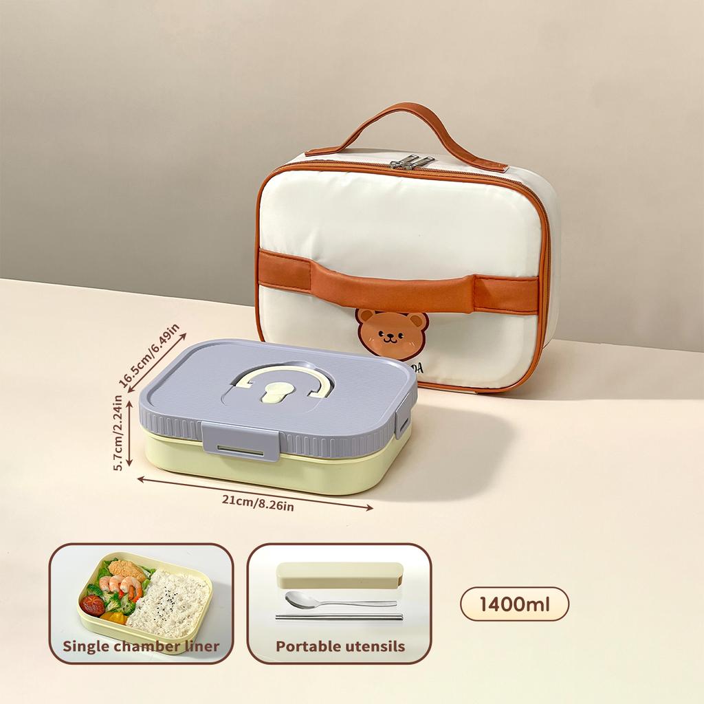 WORTHBUY Large Capacity Plastic Divided Bento Lunch Box Microwave Portable Leak-proof Cold And Hot Food Container For Student