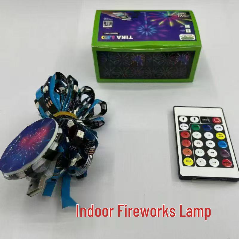 Bluetooth App-Controlled Rotating LED Fireworks Light for Christmas