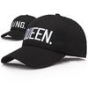 Premium Black Queen/king Baseball Cap With Hip Hop Letter Print For Couples