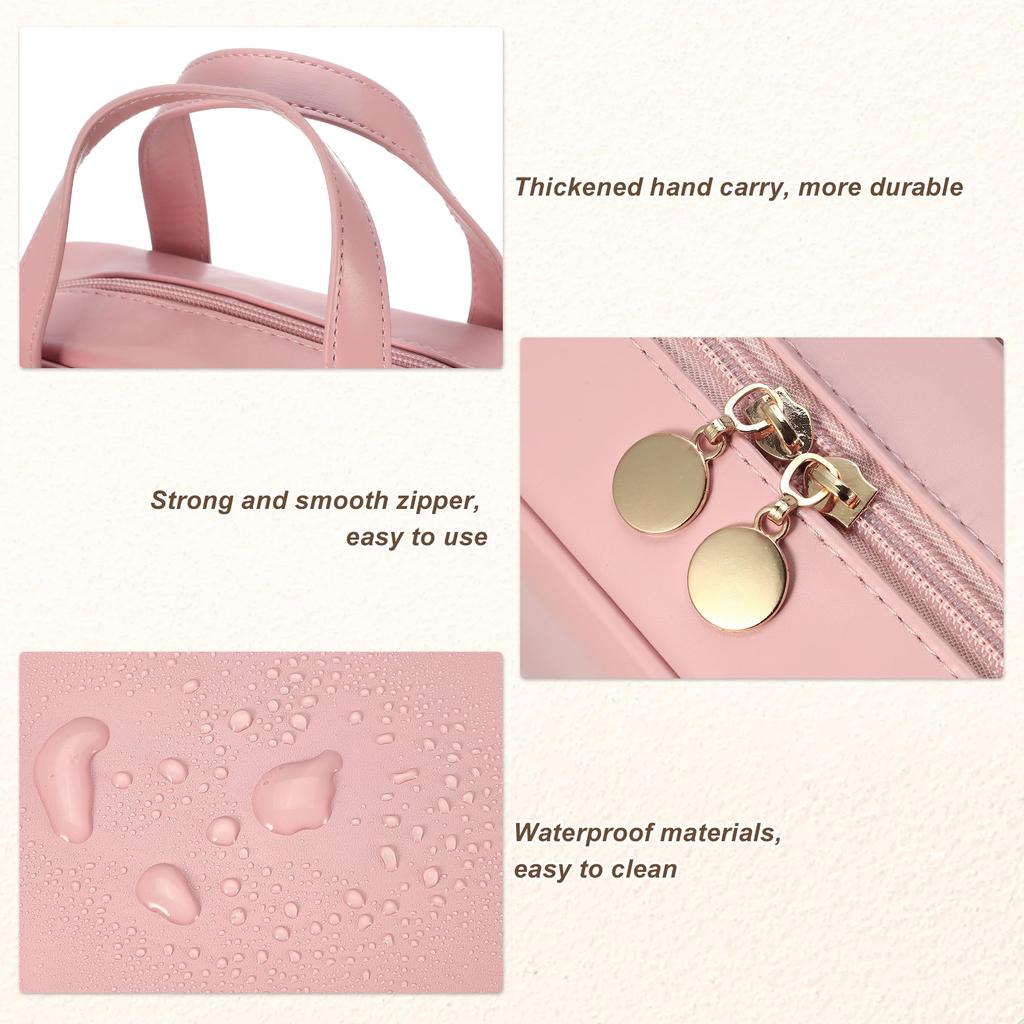 VOCOSTE Makeup Large Perfect for Travel and Business Cherry Blossom Pink Pouch, Capacity, Multifunctional, Trips, 21x7x19cm,