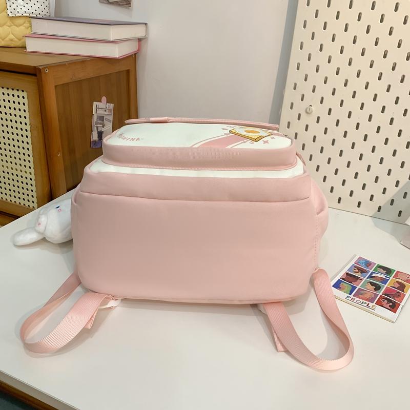 Large Capacity Junior High School Schoolbag Women's Color Contrast Backpack