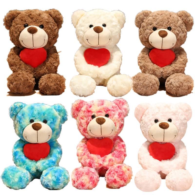 Buntes Batik-Teddybär-Plüschtier für Kinder und Erwachsene