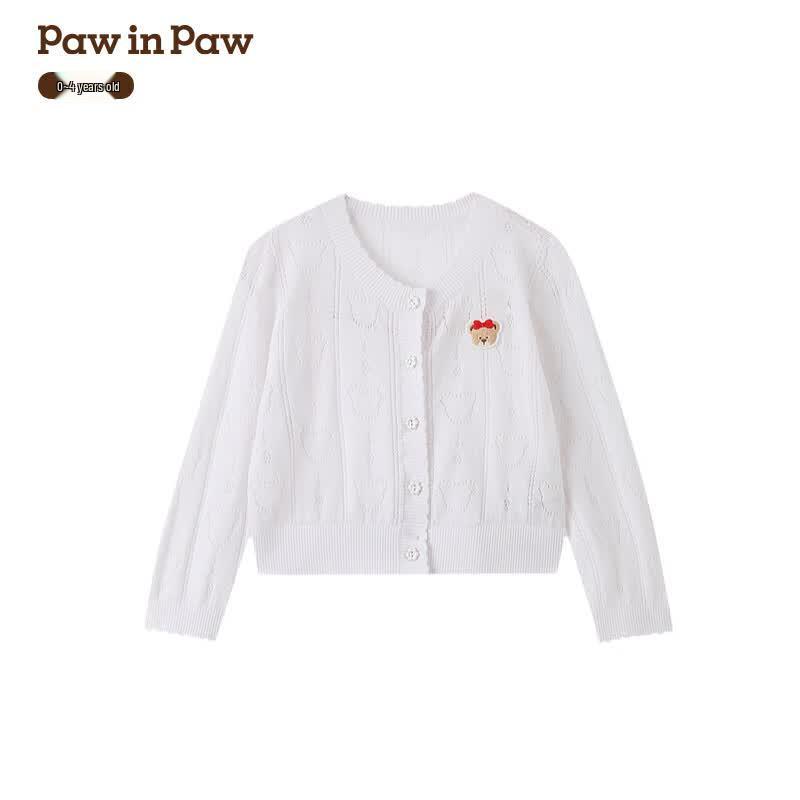 PawinPaw Baby Girl Cartoon Bear Knitted Cardigan
