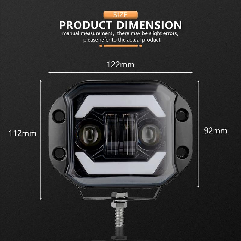 5" Flush Mount LED Light Pods Fog Light Working Lamps Bars 12V 24V Super Bright for Jeep Truck Offroad 4x4 SUV ATV UTV