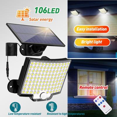 Buiten Zonneverlichting 106 LED Bewegingssensor Schijnwerpers met Afstandsbediening Waterdichte Spotlights