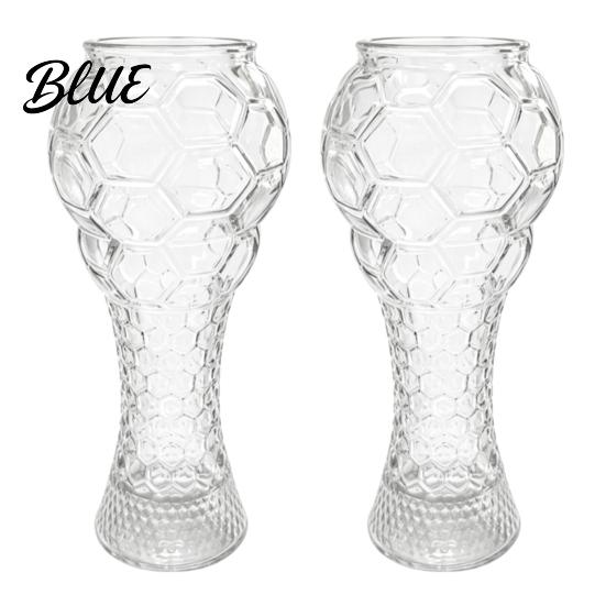 Large Capacity Beer Glass Soccer Trophy Glass 400/600ml Mug Heavy Duty Football Hercules Cup Mug Shaped Pint for Home Bar Gift Sports Fans