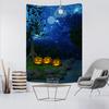 Čarodejnica Tekvica Halloweenová Gobelín Roztomilý Vtipný Kreslený Vzor Párty Dekorácia Bohémsky Psychedelický Tapiz Čarodejníctvo Nástenná Závesná