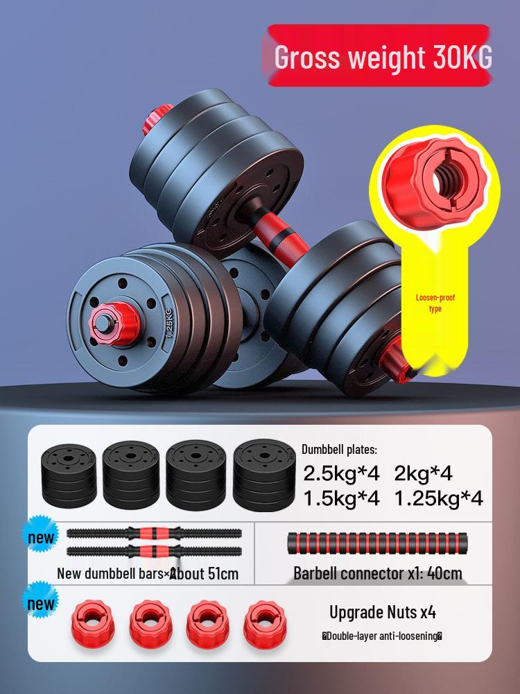 Adjustable Rubber-Coated Dumbbell & Barbell Set for Men and Women Fitness