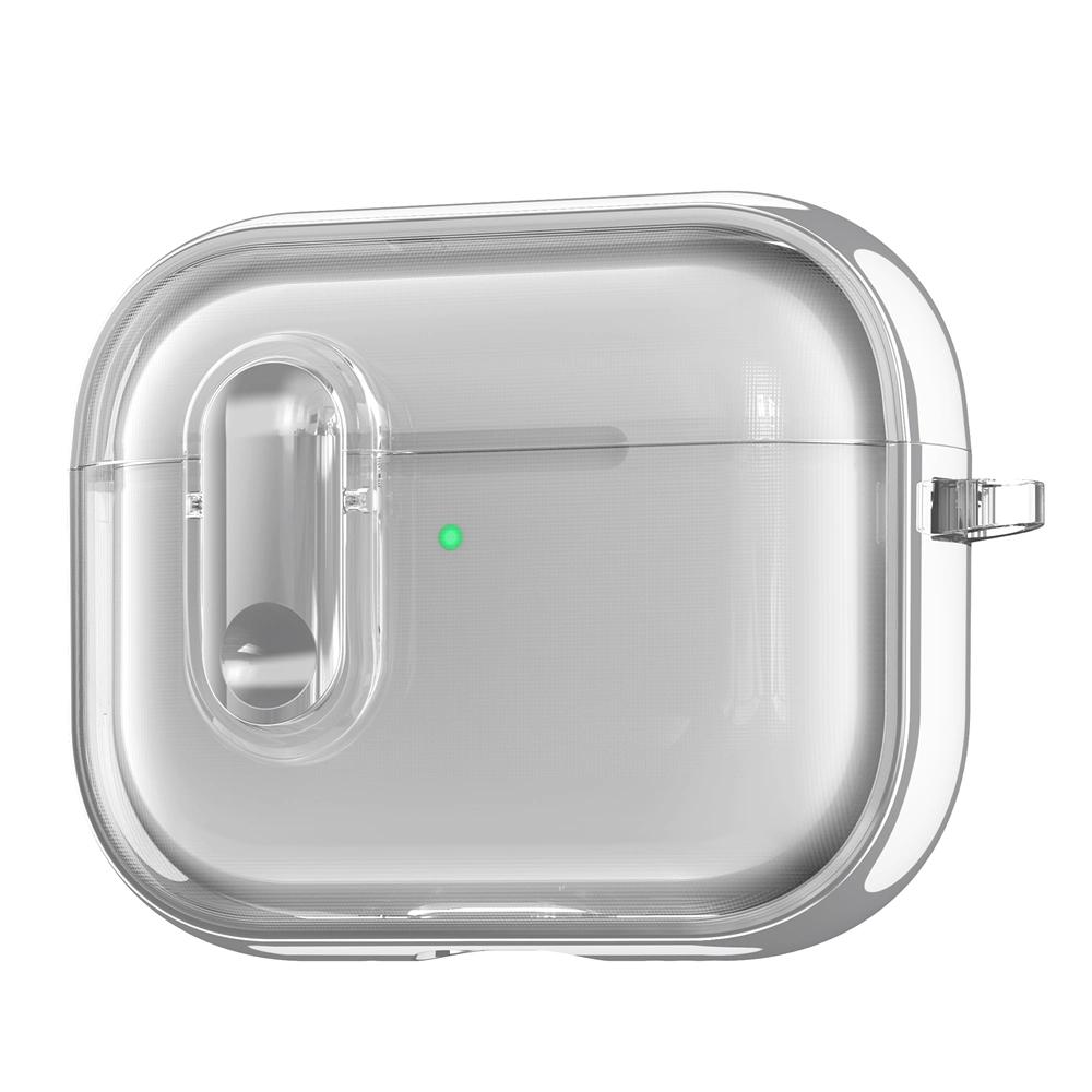 New Coming Transparent Crystal Clear Secure Lock Headphone Earphone Cover For Apple AirPods 4 Pro 3 2 Earphone Case With Hook