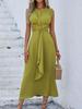 2026 Summer Women's Solid Color Elegant Lace-up Long Dress