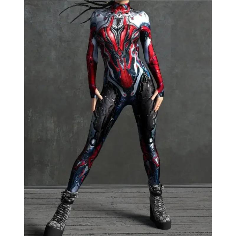 Super cool armură mecanică femei Cosplay punk salopetă costum elastic petrecere de vacanță fancy performanță body barceloane zentai
