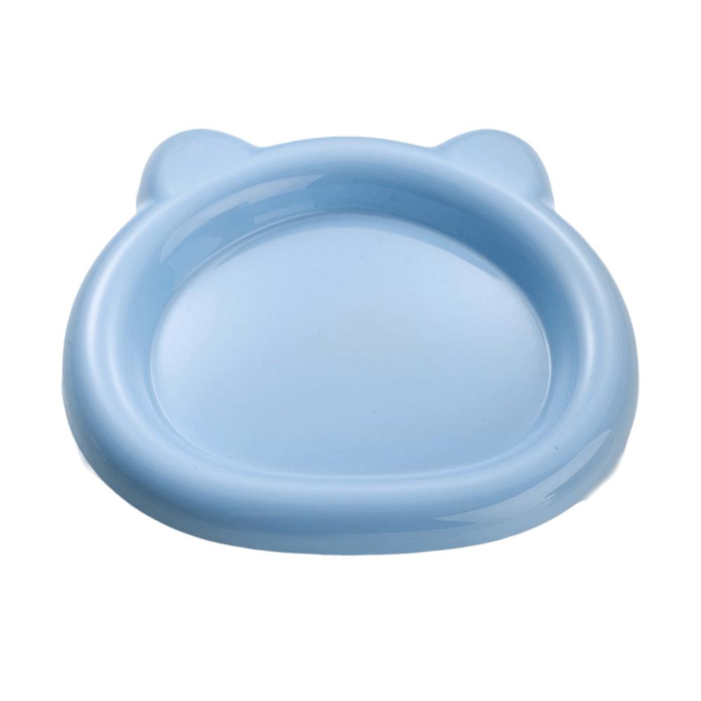 

Little Bear Cat Food Dish Plastic PP Dog Plate Colorful Pet Supplies for Puppy Cat синій