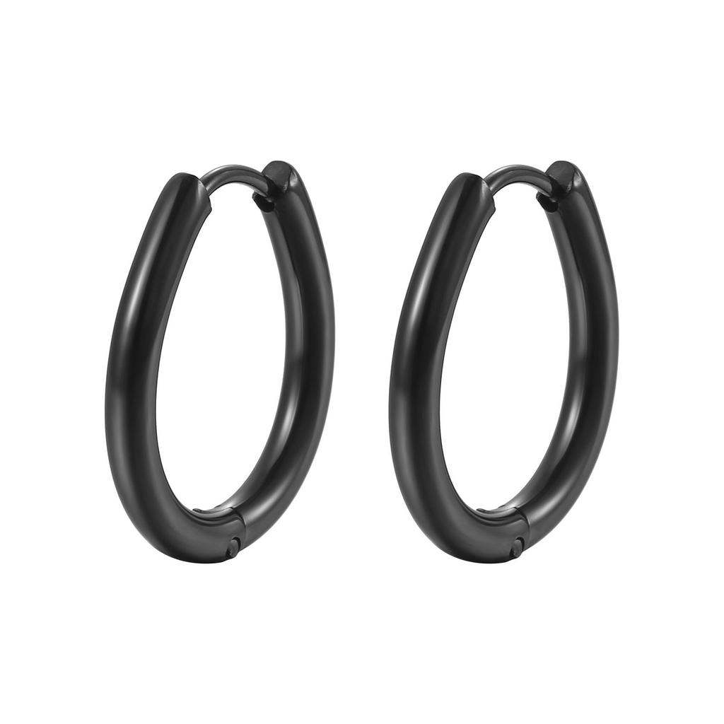 Titanium Steel Oval Water Drop Unisex Earrings, European American Fashion Irregular Ear Cuffs