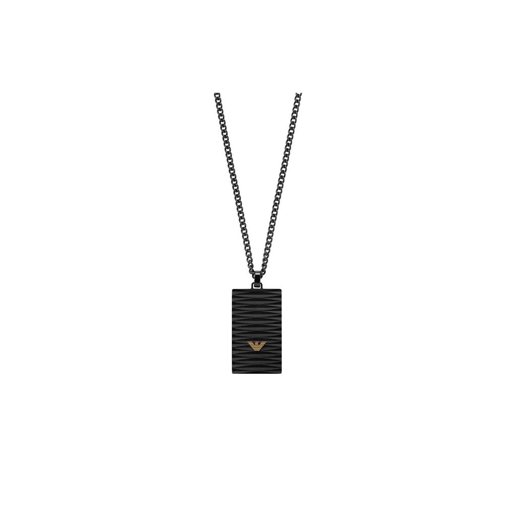 Emporio Armani Fashionable Personality Eagle Logo Black Stainless Steel Necklace Men Necklace EGS2872001
