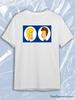 TeeSensation White Crew Neck Short Sleeve T-Shirt with Beavis and Butt-Head Cartoon Faces Print