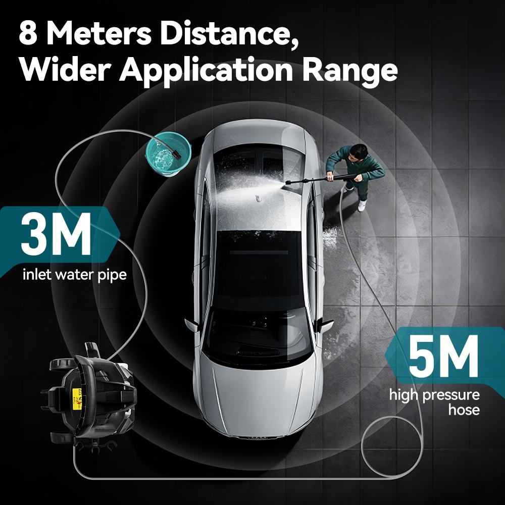 Yofidra High-Pressure Car Washer – Dual Water Intake (Self-Priming + Faucet) + All-in-One 0–180° Nozzle + Rich Foam Spray + 3-Axis Metal Pump