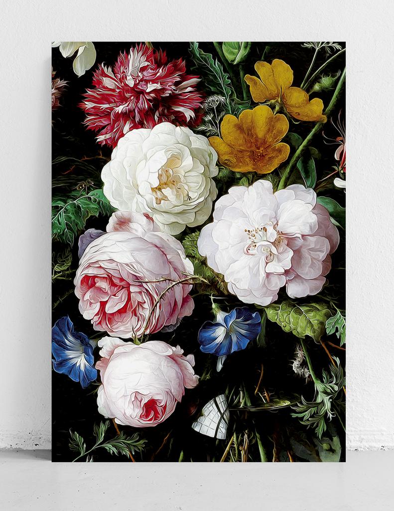 Poster Flowers Black Background