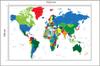 Photomural World Map Smooth Vinyl 152.5x104