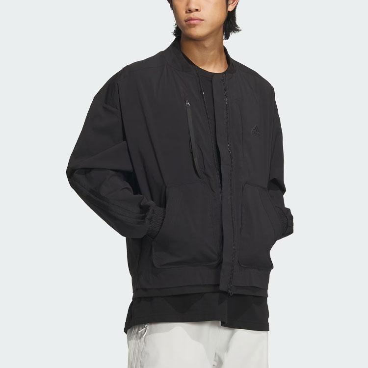 Adidas Fustl Jacket 1 Solid Logo Sports Casual Long Sleeve Jacket Men Jacket Black IY8023