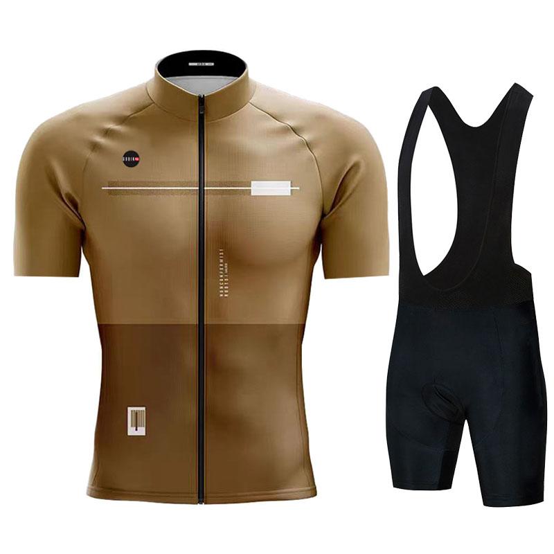 Gobikful Ensemble Maillot de Cyclisme Manches Courtes Vêtements de Vélo 2026 Été Homme Bleu Maillot VTT Ciclismo Ensemble Cuissard à Bretelles Vélo