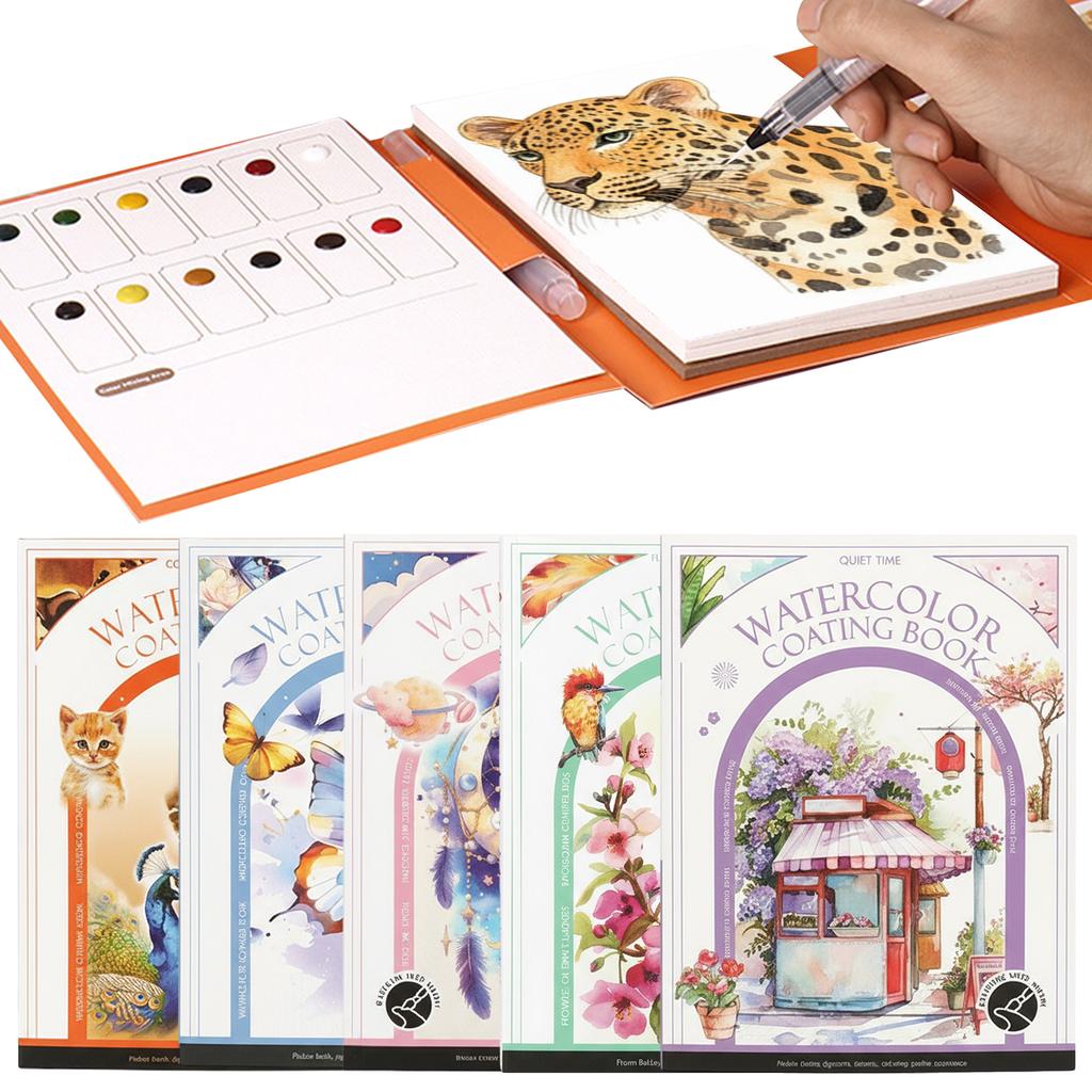 Watercolor Painting Set with 12 Colors Paint Cakes and Brush Watercolor Workbook for Adults Beginners Art Supplies Better Gifts