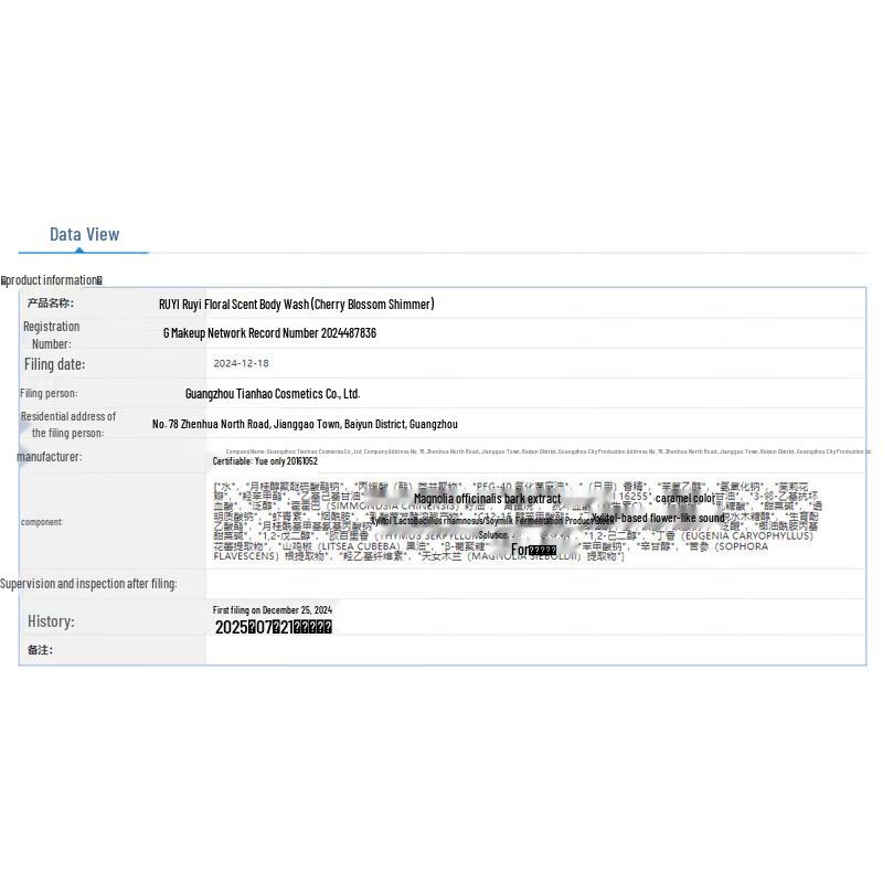 RUYI Cherry Blossom Petal Scented Body Wash