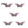5 Sheets Colorful Butterfly Flower Tattoo Stickers, Waterproof Temporary Body Art, Hypoallergenic Floral Chest Back Decals for Women Girls