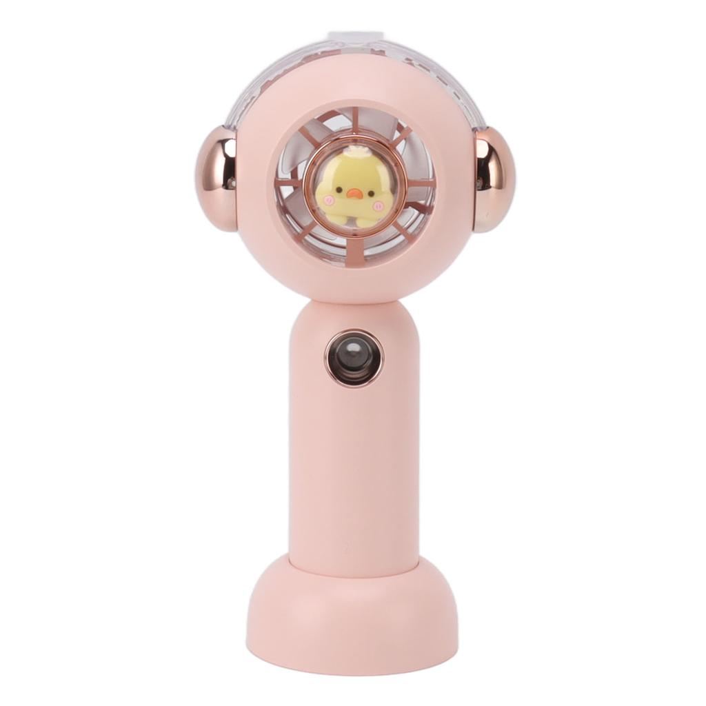 Lovely Handheld Misting Fan With Atomization Function USB Rechargeable Small Pocket Mist Fan 500mAh White