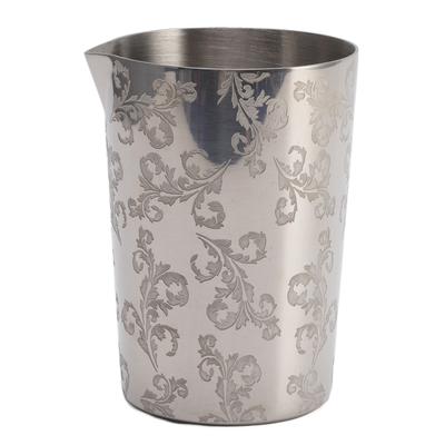 Cocktail Mixing Glass 304 Stainless Steel Heat Preservation Engraved Bartending Mixing Glass for Bar