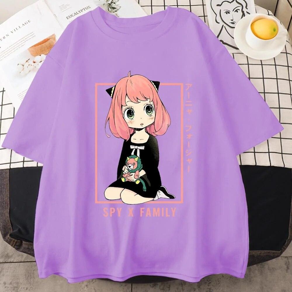 Neu Anya Forger Grafik Druck T-shirt Frauen Mode Rundhals Lose T Shirt Streetwear Casual Anime Harajuku T-Shist