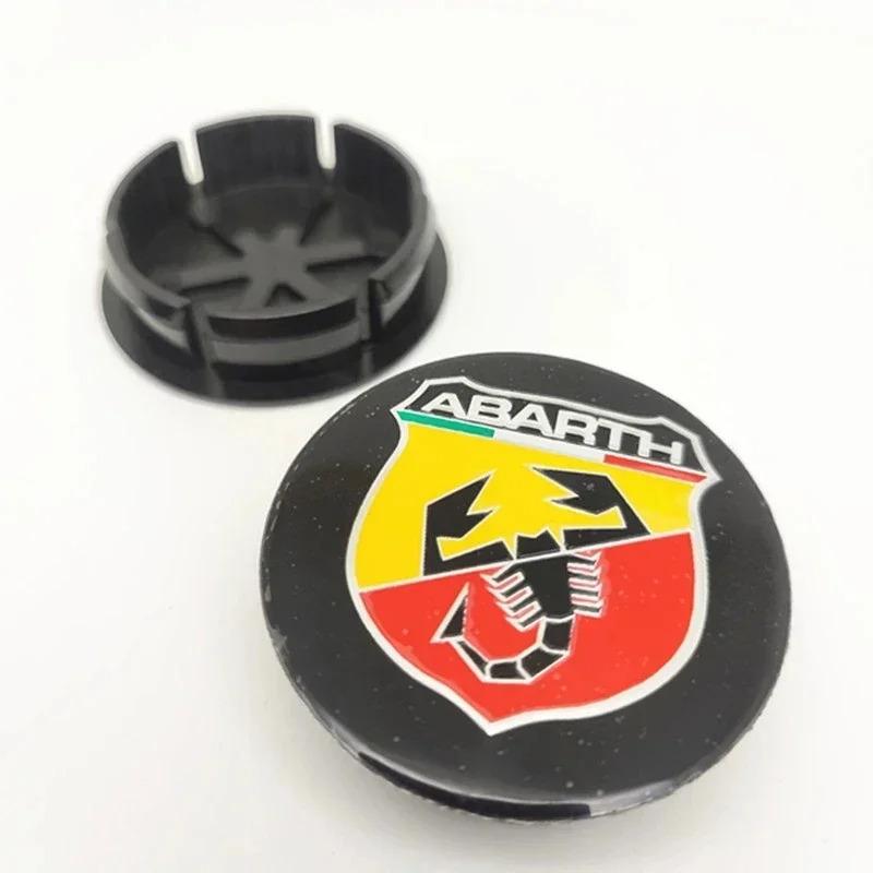4pcs 50mm Abarth 500 696 595 Wheel Center Hub Caps Car Rims Dust Cover Emblem Badge for Fiat Palio Perla Punto Stilo Bravo siena